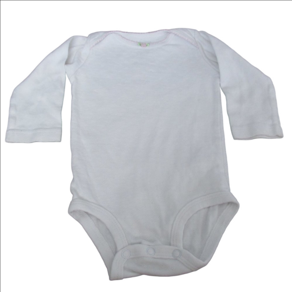 Carters One Piece Bodysuit Infant Girls 9M White Long Sleeve Snap‎ Rose Floral